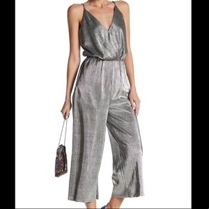 Love on a hanger silver pleated jumpsuit. Size large. Bought at Nordstrom rack